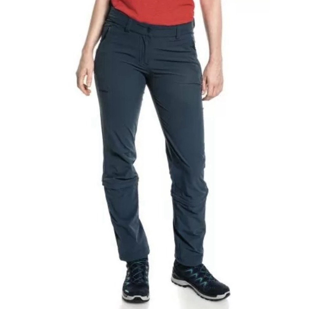 Schöffel Engadin1 Zip Off Hiking Pants‎ Women's L Short Blue Trail Convertible